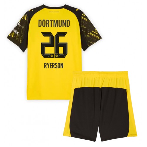 Stroje piłkarskie Borussia Dortmund Julian Ryerson #26 Koszulka Podstawowej dla dzieci 2025-26 Krótki Rękaw (+ szorty)